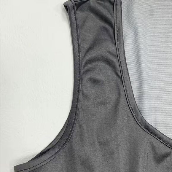 Gray floral sleeve less dress lightweight, built in lining - Picture 5 of 5